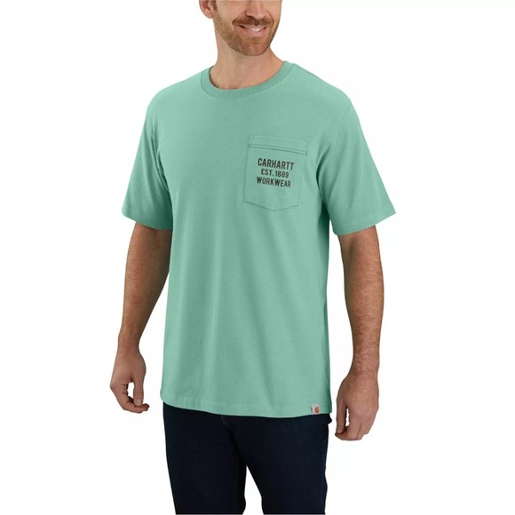 Carhartt Original Fit Brown Spell Out Short Sleeve T Shirt Men’s XL NWT - Picture 2 of 14